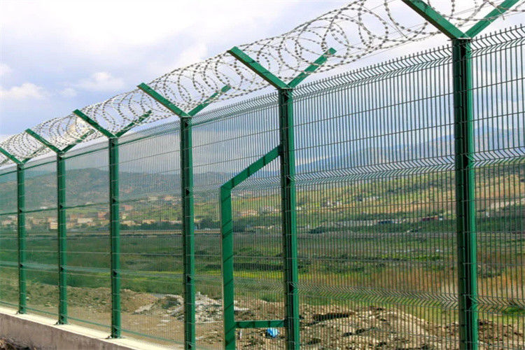 Nuclear Power Station Wire Mesh Fence  With Razor Barbed Wire Anti Climb Security Wire Mesh Fence