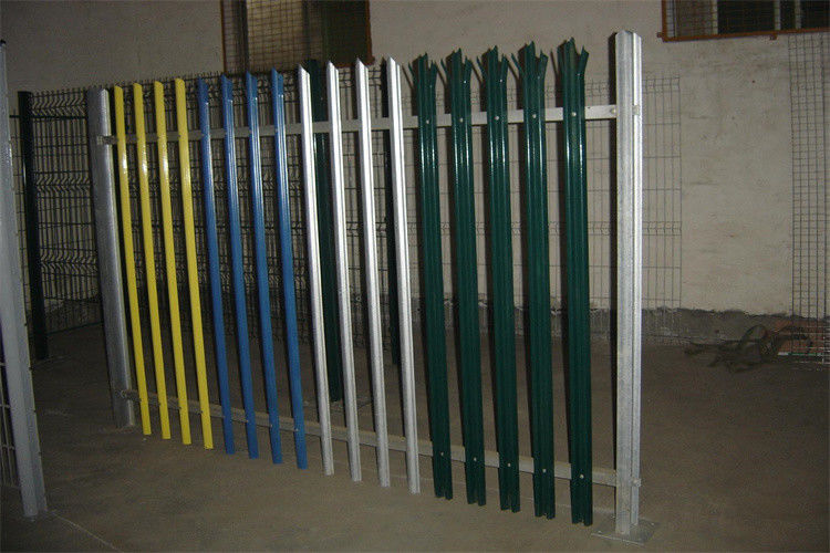 Heavy Duty UK Market W Pale Galvanized Coated Black Steel Palisade Fencing Round Shape